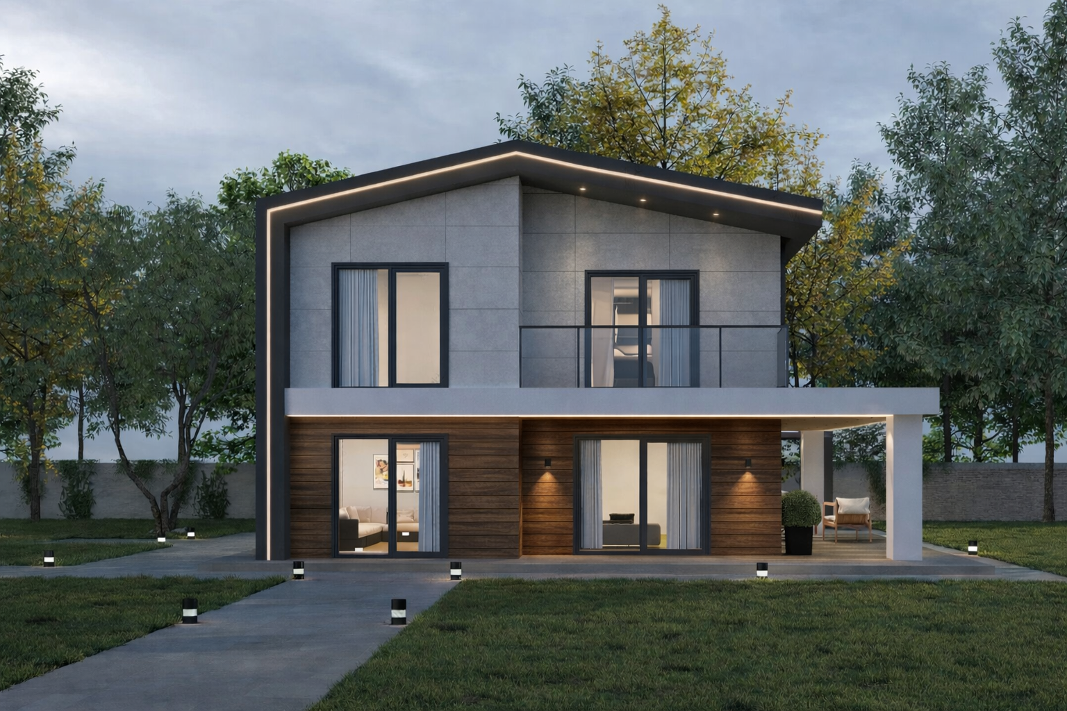 200 m² İki Katlı Çelik Villa