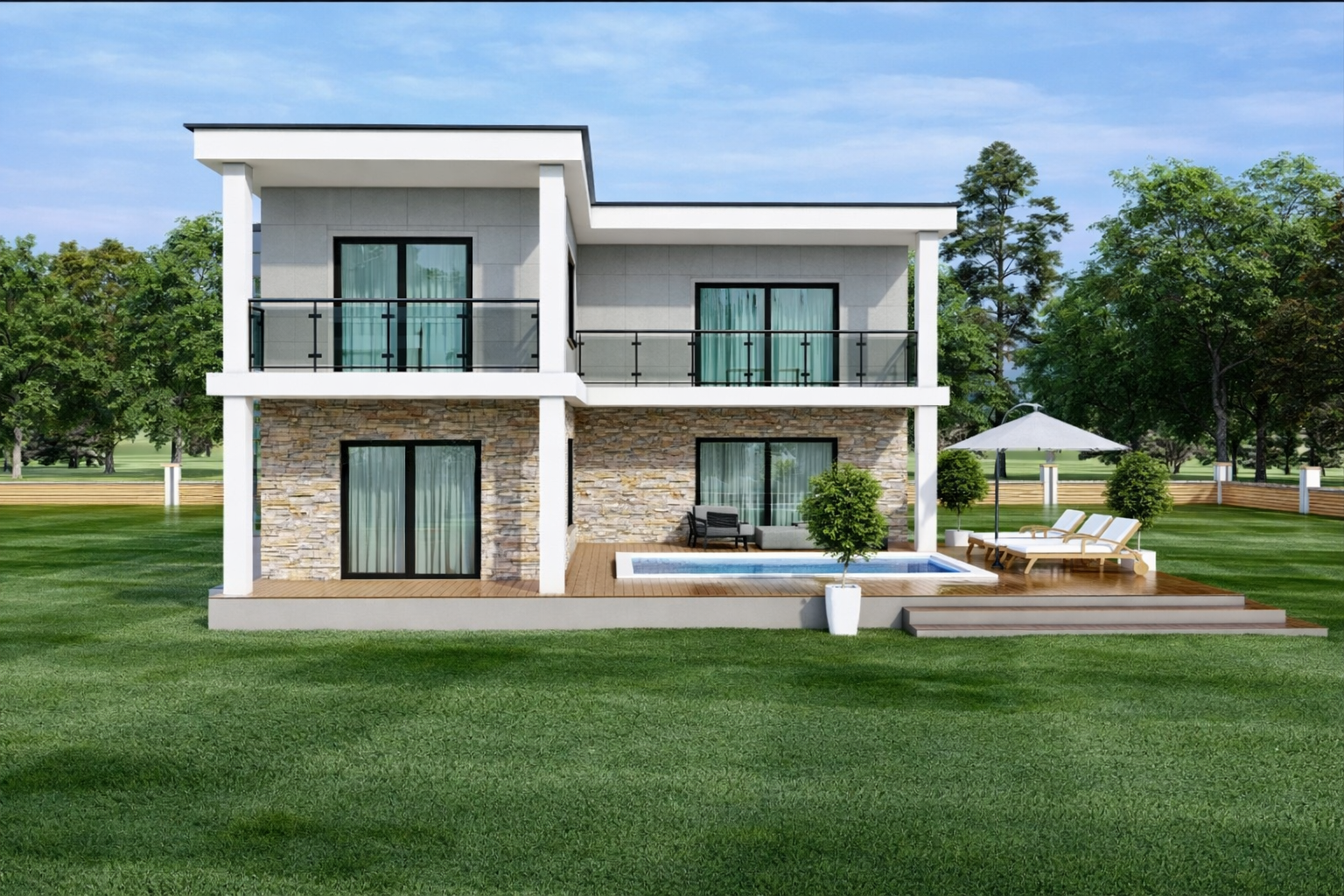 222 m² İki Katlı Çelik Villa